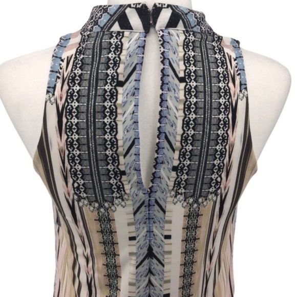 Hale Bob Graphic Print Sleeveless Choker Neck Dress - Picture 6 of 11